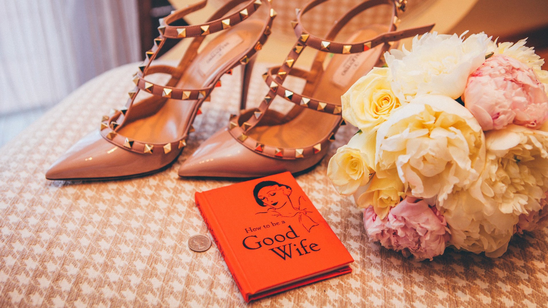 A brown sling sandals