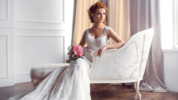 A grand white wedding frock